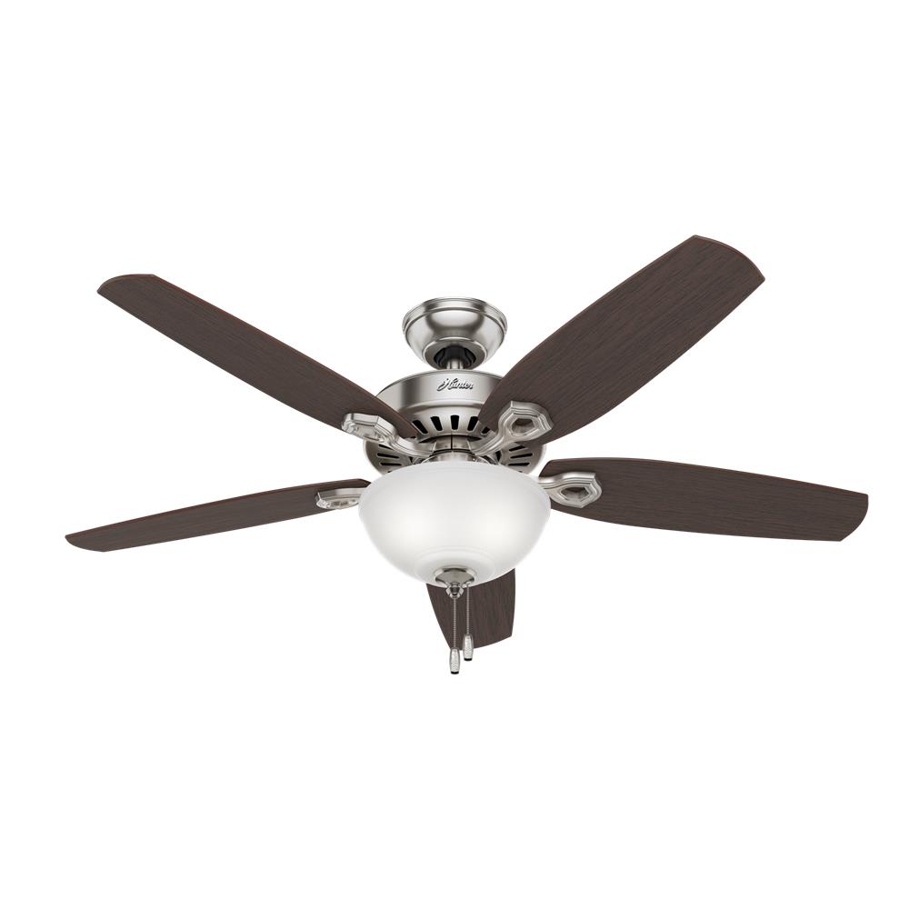 Hunter Fans 53090 Builder Deluxe with Light 52 inch Ceiling Fan in Brushed Nickel