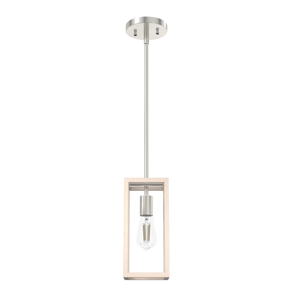 Hunter Fans 19770 Squire Manor 1 Light Mini Pendant in Brushed Nickel