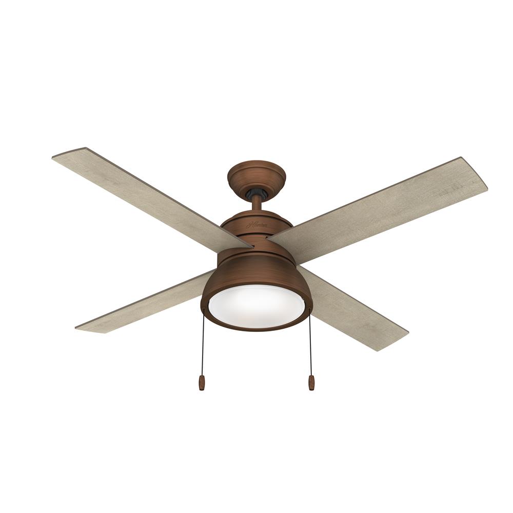 Hunter Fans 51036 LOKI WITH LED LIGHT 52 INCH Ceiling Fan in Weathered Copper