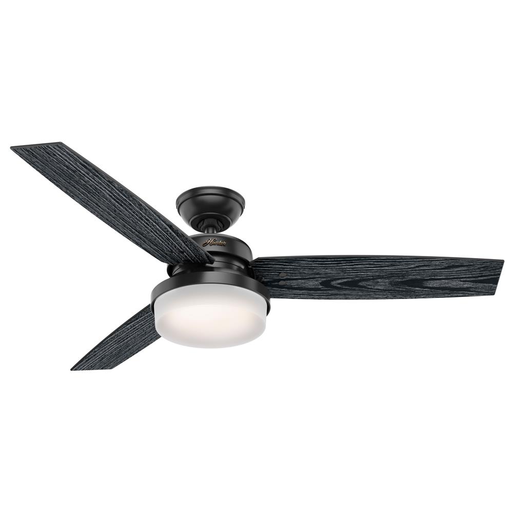 Hunter Fans 50285 Sentinel with LED Light 52 inch Ceiling Fan in Matte Black