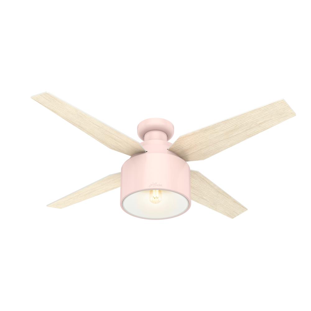 Hunter Fans 50263 Cranbrook Low Profile with Light 52 inch Ceiling Fan in Blush Pink