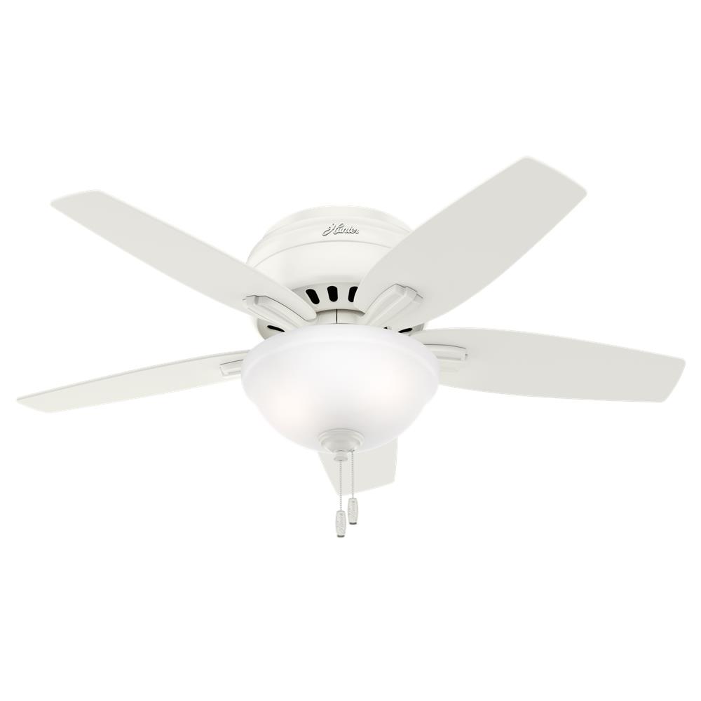 Hunter Fans 51080 Newsome Low Profile with Light 42 inch Ceiling Fan in Fresh White