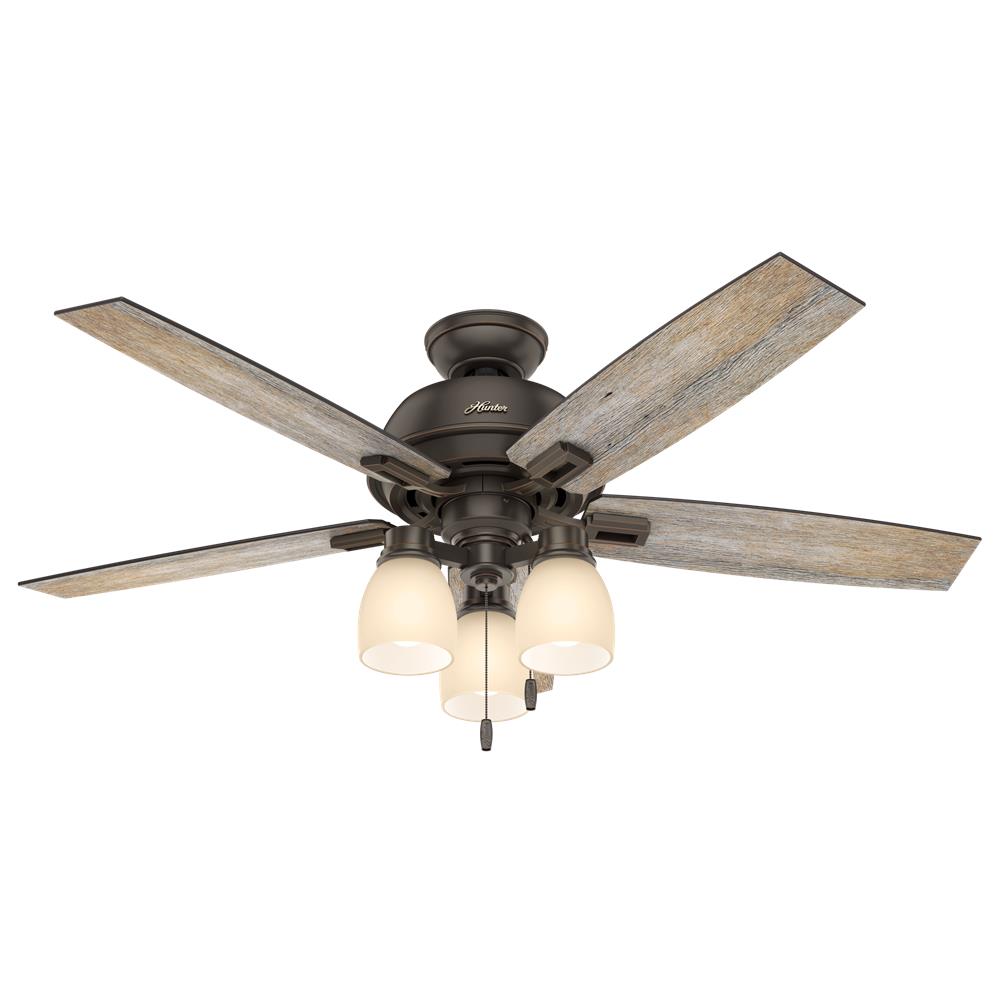 Hunter Fans 53336 Donegan with 3 Lights 52 inch Ceiling Fan in Onyx Bengal