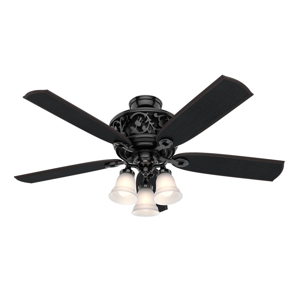 Hunter Fans 59545 Promenade with 3 Lights 54 inch Ceiling Fan in Gloss Black