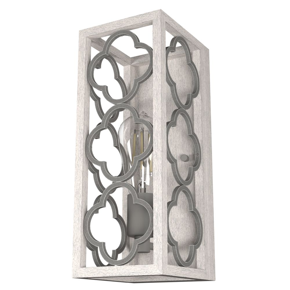 Hunter Fans 19376 Gablecrest 1 Light Wall Sconce in Distressed White