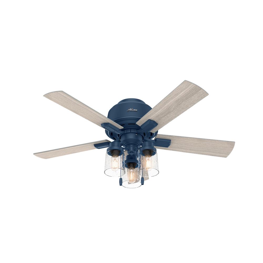 Hunter Fans 50326 Hartland Low Profile with LED Light 44 inch Ceiling Fan in Indigo Blue