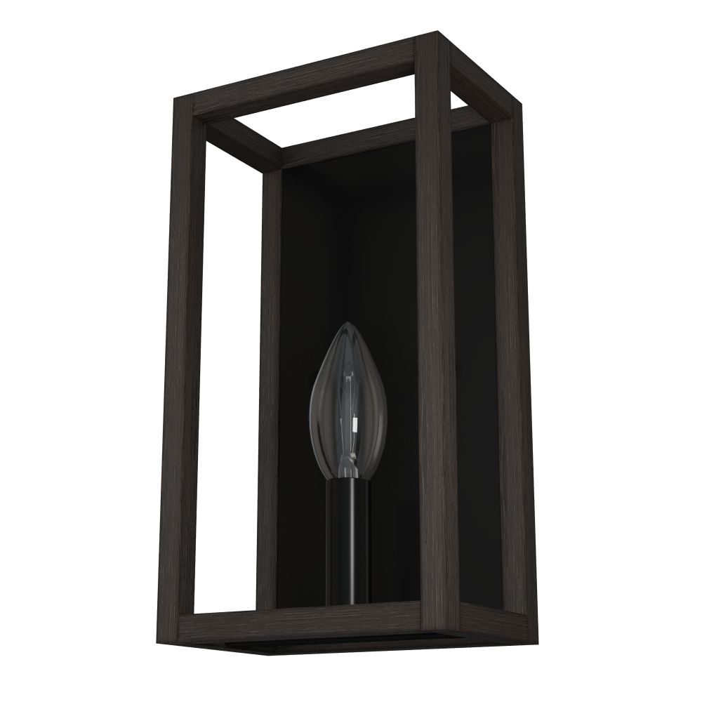 Hunter Fans 19669 Squire Manor 1 Light Wall Sconce in Matte Black
