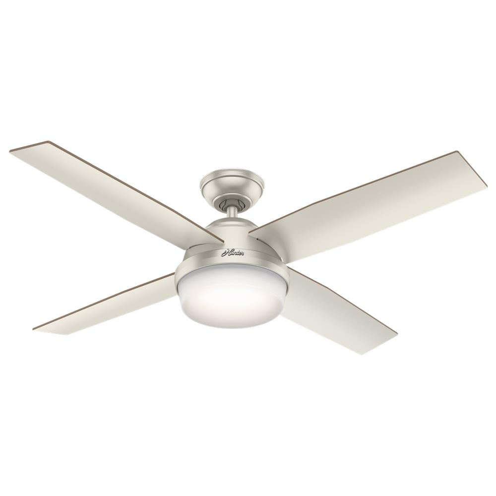 Hunter Fans 59450 Dempsey Outdoor with Light 52 inch Cailing Fan in Matte Nickel