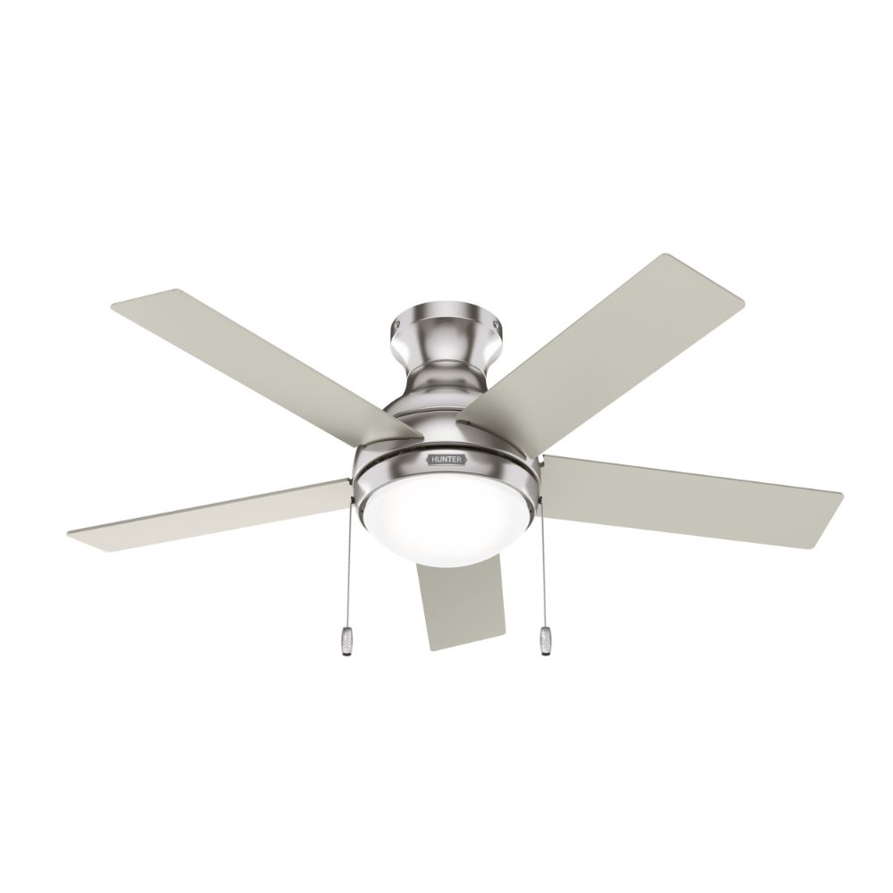 Hunter Fans 51449 Aren Low Profile with LED Light 44 inch in Brushed Nickel