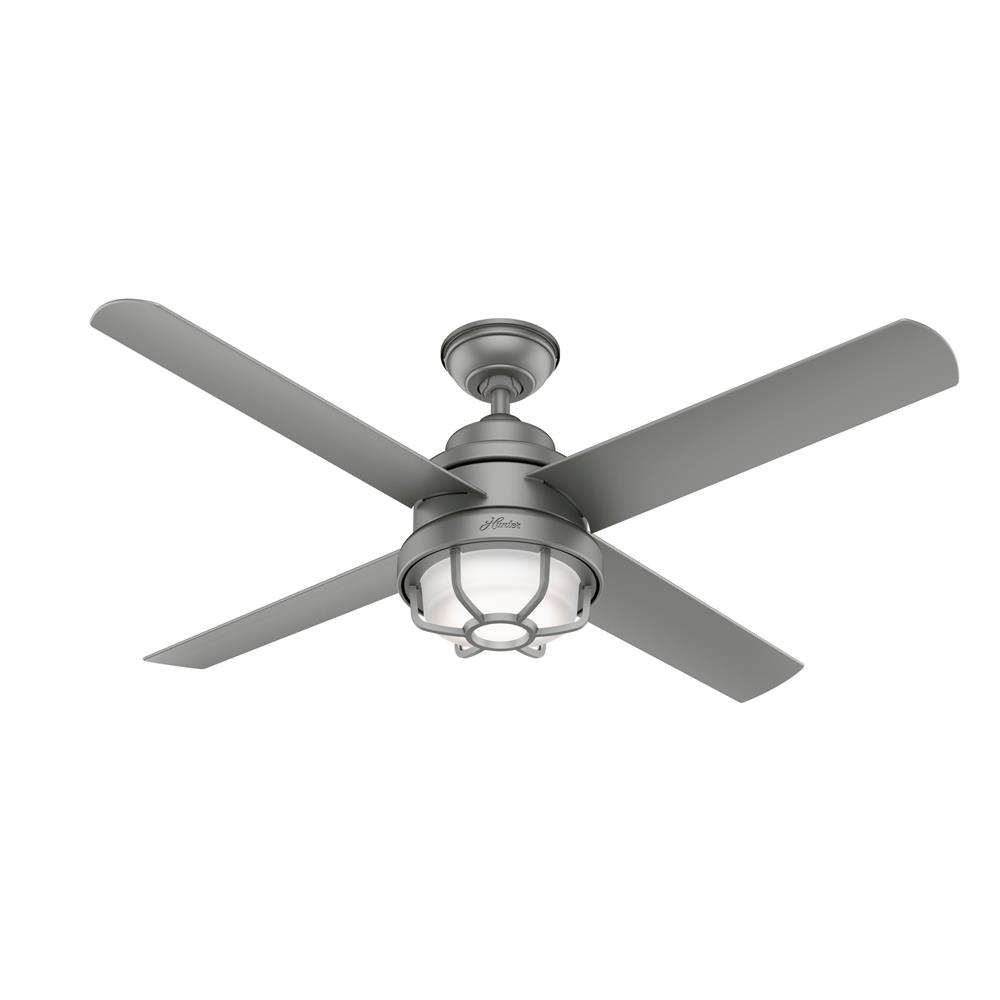 Hunter Fans 55085 Searow Outdoor with LED Light 54 inch Cailing Fan in Matte Silver