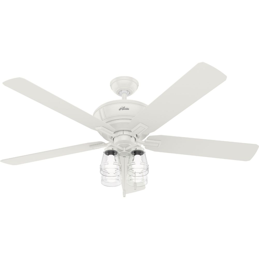Hunter 50946 Grantham With LED Light 60 Inch Ceiling Fan in Fresh White