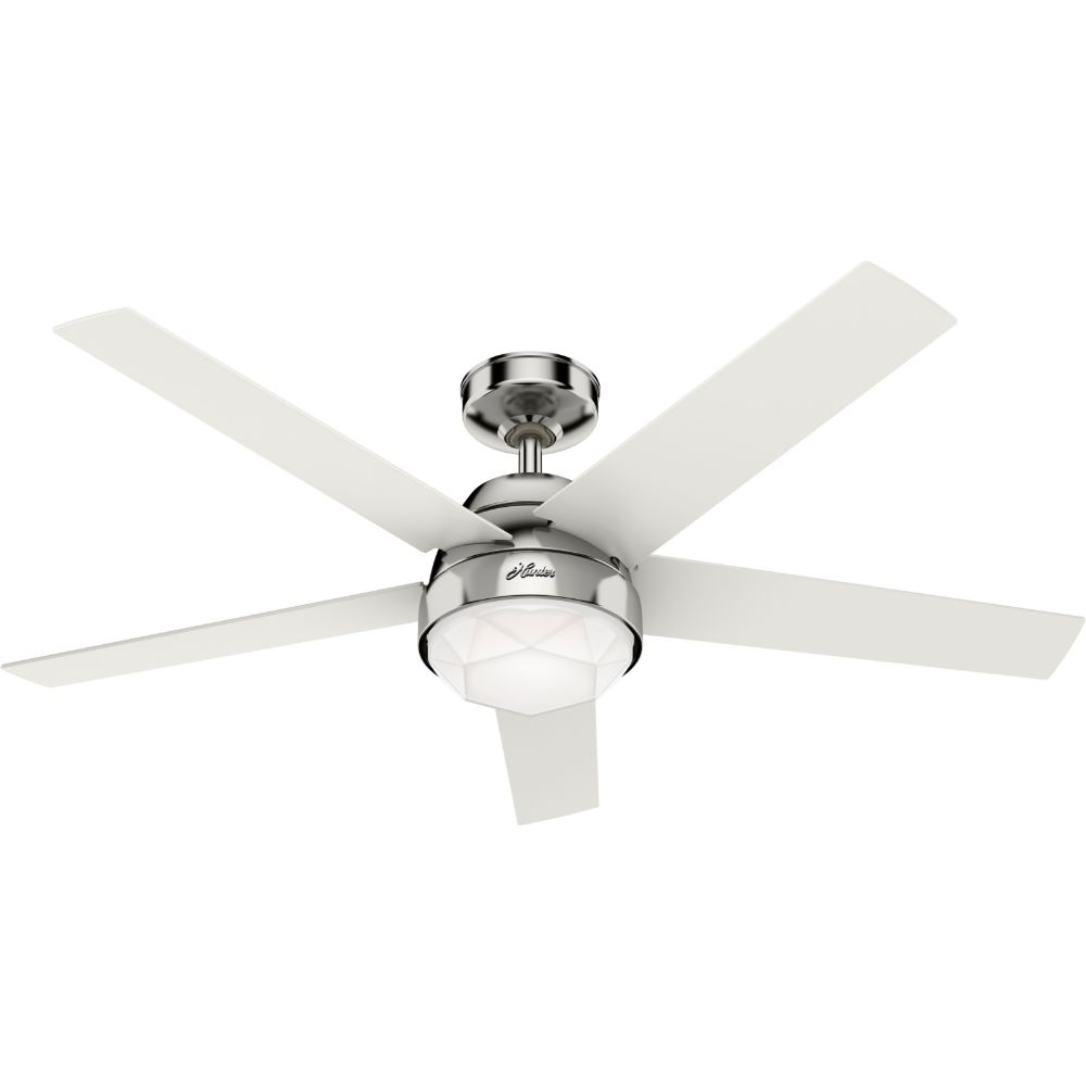 Hunter 50969 Garland With LED Light 52 Inch Ceiling Fan in Polished Nickel