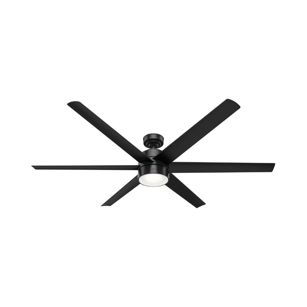 Hunter 59628 Solaria Outdoor With LED Light 72 Inch Ceiling Fan in Matte Black