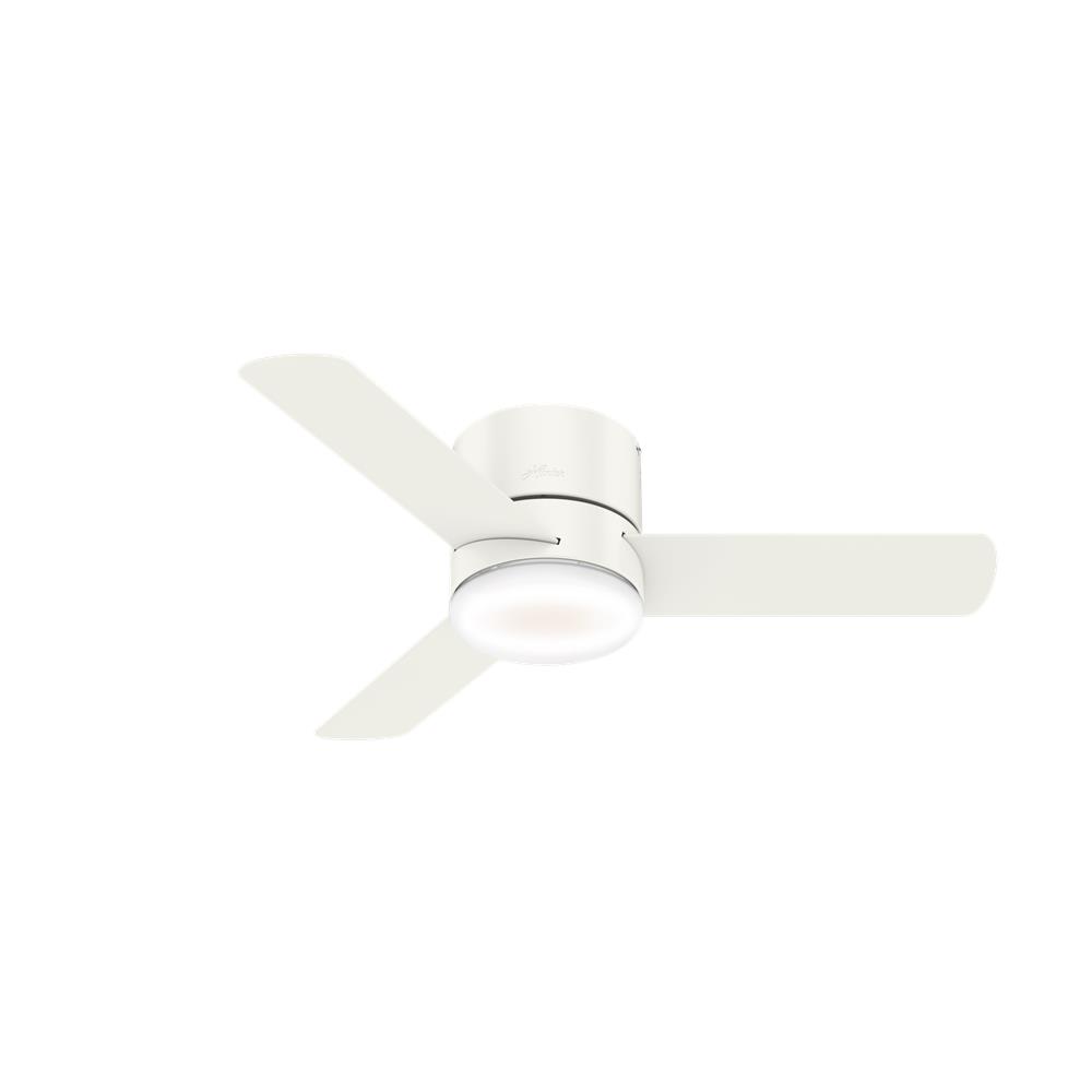 Hunter Fans 59452 Minimus Low Profile with LED Light 44 inch Ceiling Fan in Fresh White