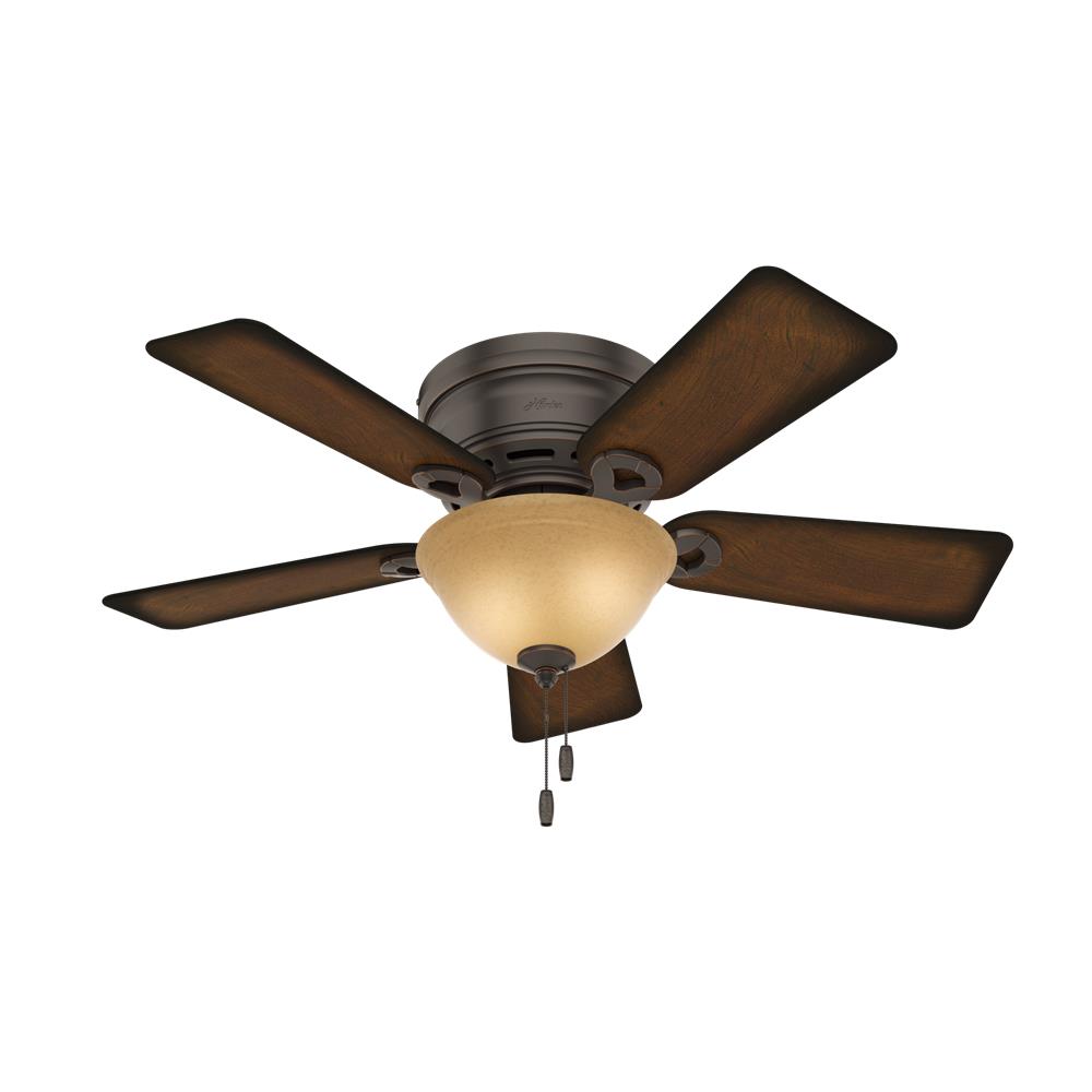 Hunter Fans 51023 Conroy Low Profile with Light 42 inch Ceiling Fan in Onyx Bengal