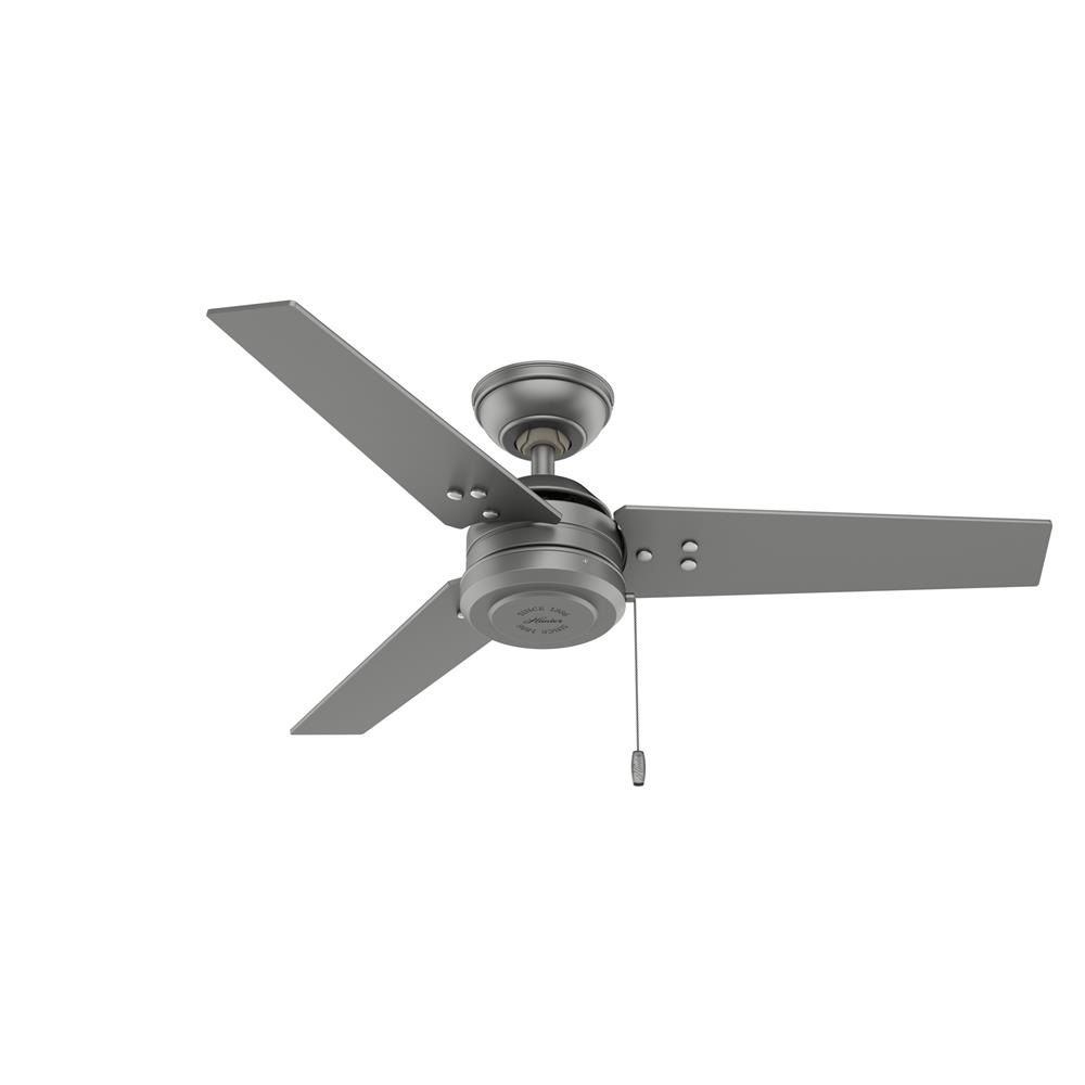 Hunter Fans 50256 Cassius Outdoor 44 inch Cailing Fan in Matte Silver