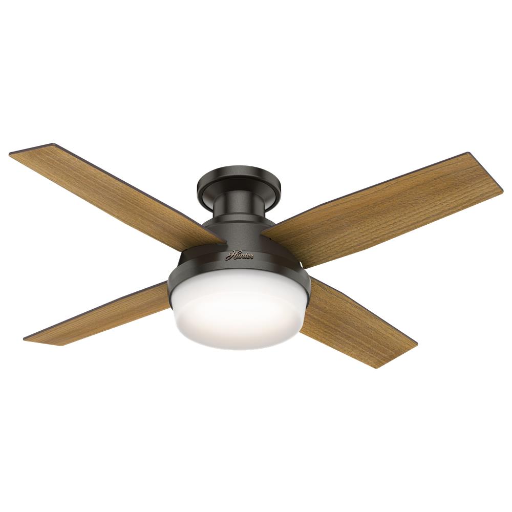 Hunter Fans 59445 Dempsey Low Profile with Light 44 inch Ceiling Fan in Noble Bronze