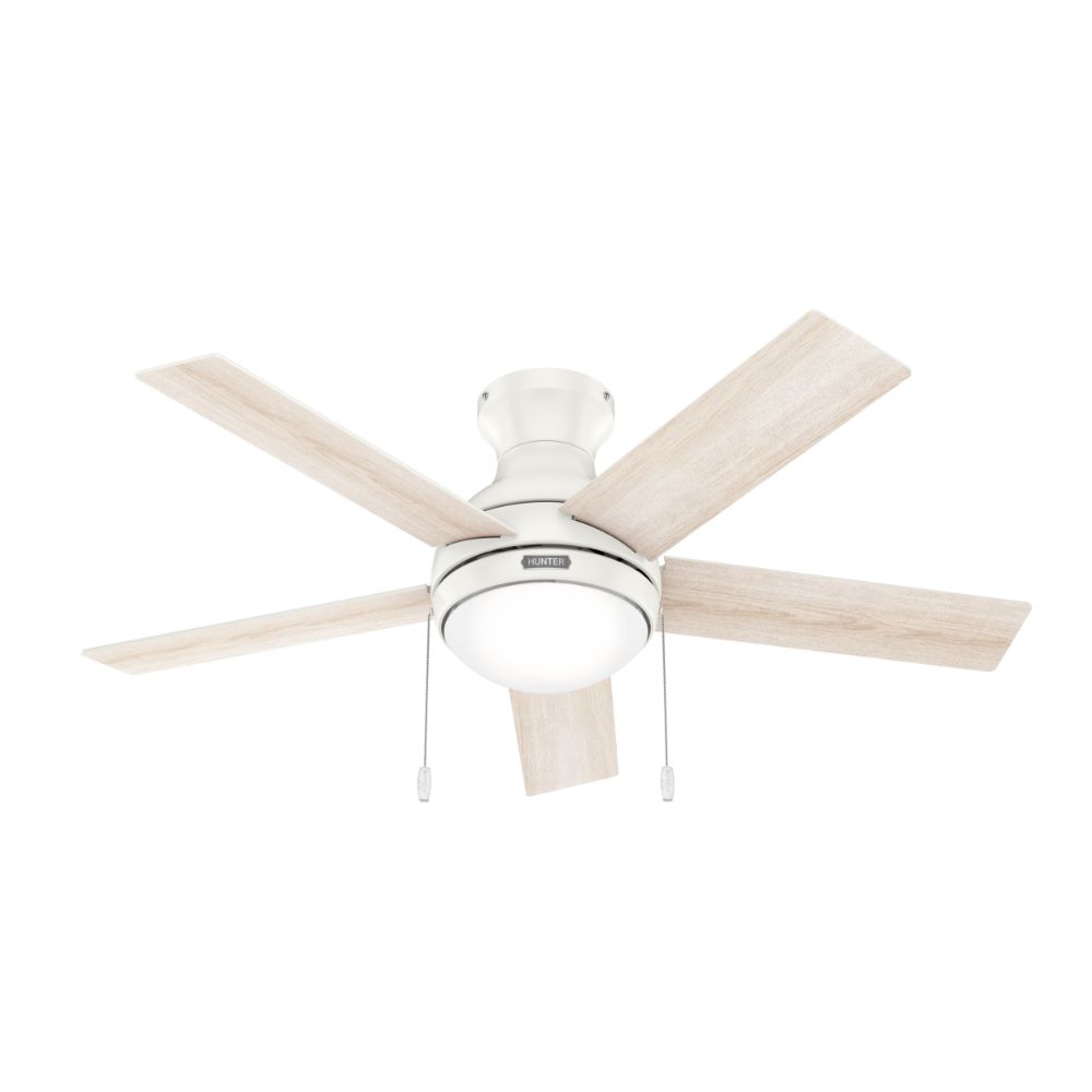 Hunter Fans 51448 Aren Low Profile with LED Light 44 inch in Fresh White
