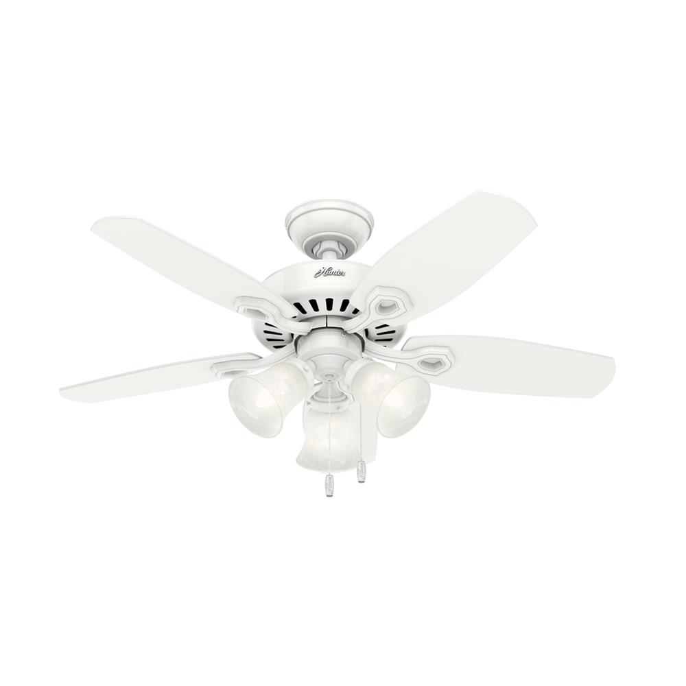 Hunter Fans 52105 Builder with 3 Lights 42 inch Ceiling Fan in Snow White