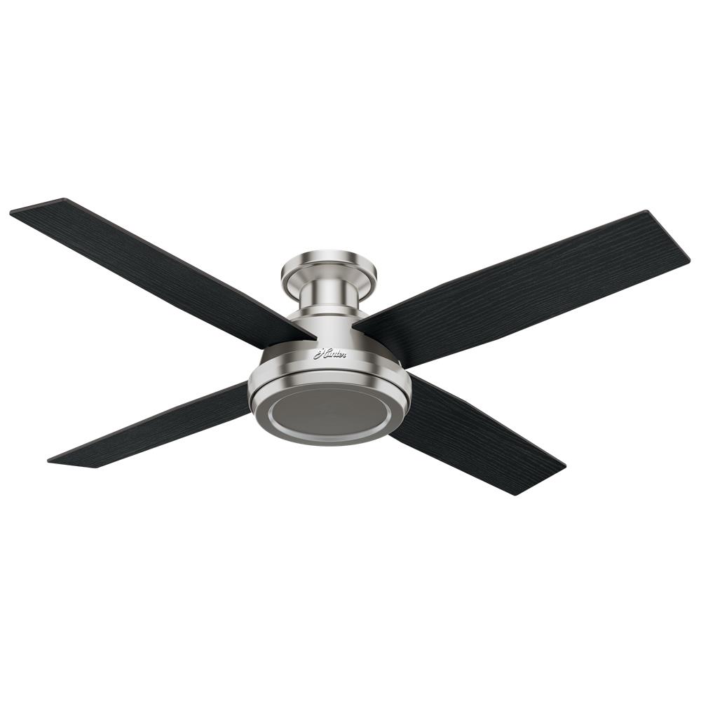 Hunter Fans 59247 Dempsey Low Profile 52 inch Ceiling Fan in Brushed Nickel