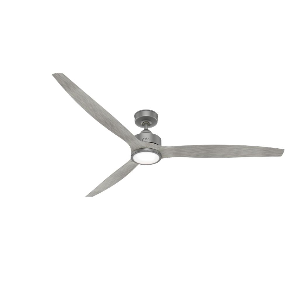 Hunter Fans 50804 Park View Outdoor with LED Light 72 inch Cailing Fan in Matte Silver