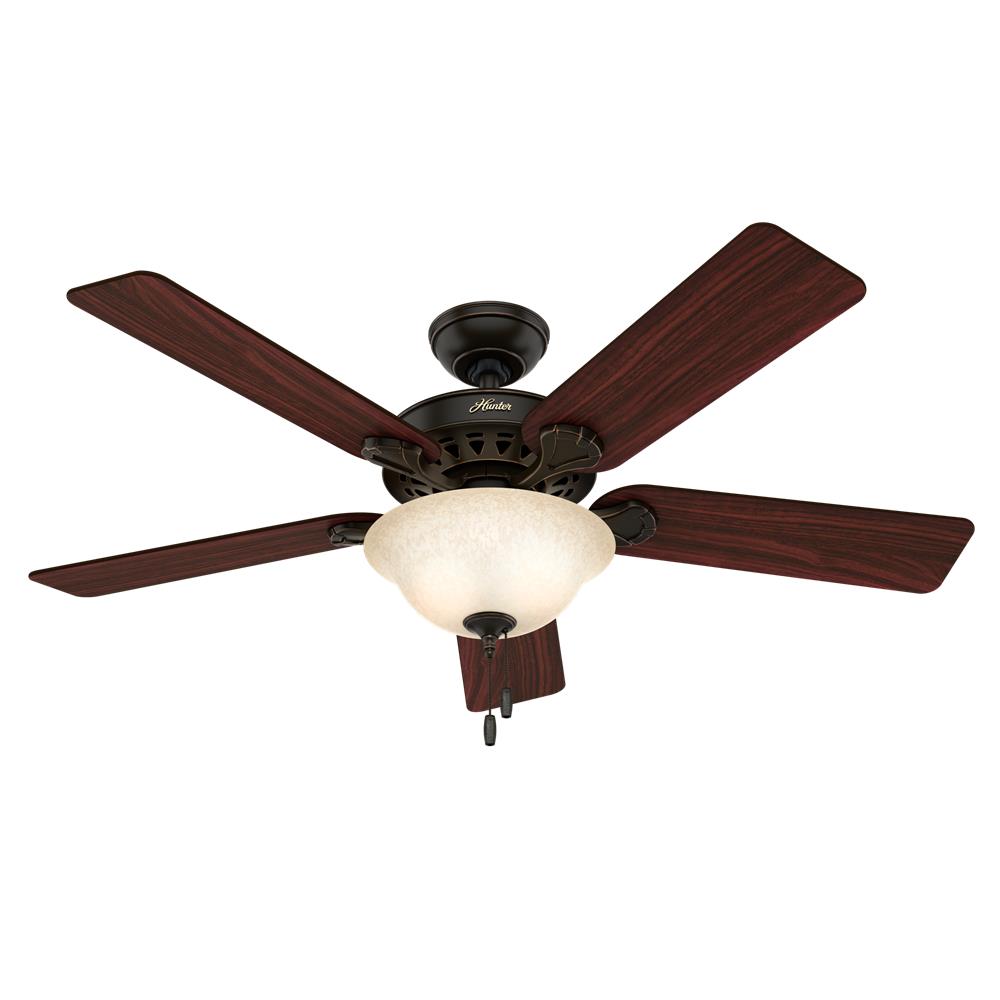 Hunter Fans 53159 Waldon with Light 52 inch Ceiling Fan in Onyx Bengal