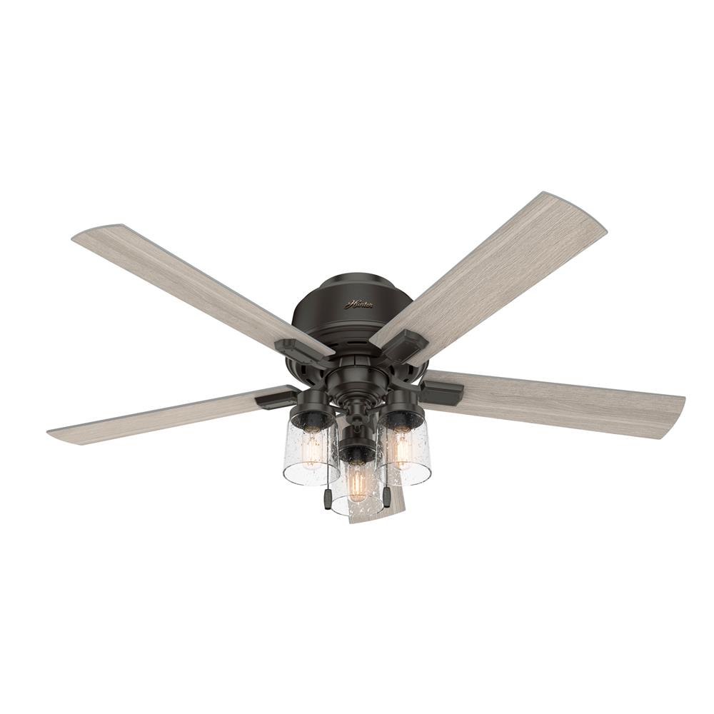 Hunter Fans 50313 Hartland Low Profile with LED Light 52 inch Ceiling Fan in Noble Bronze