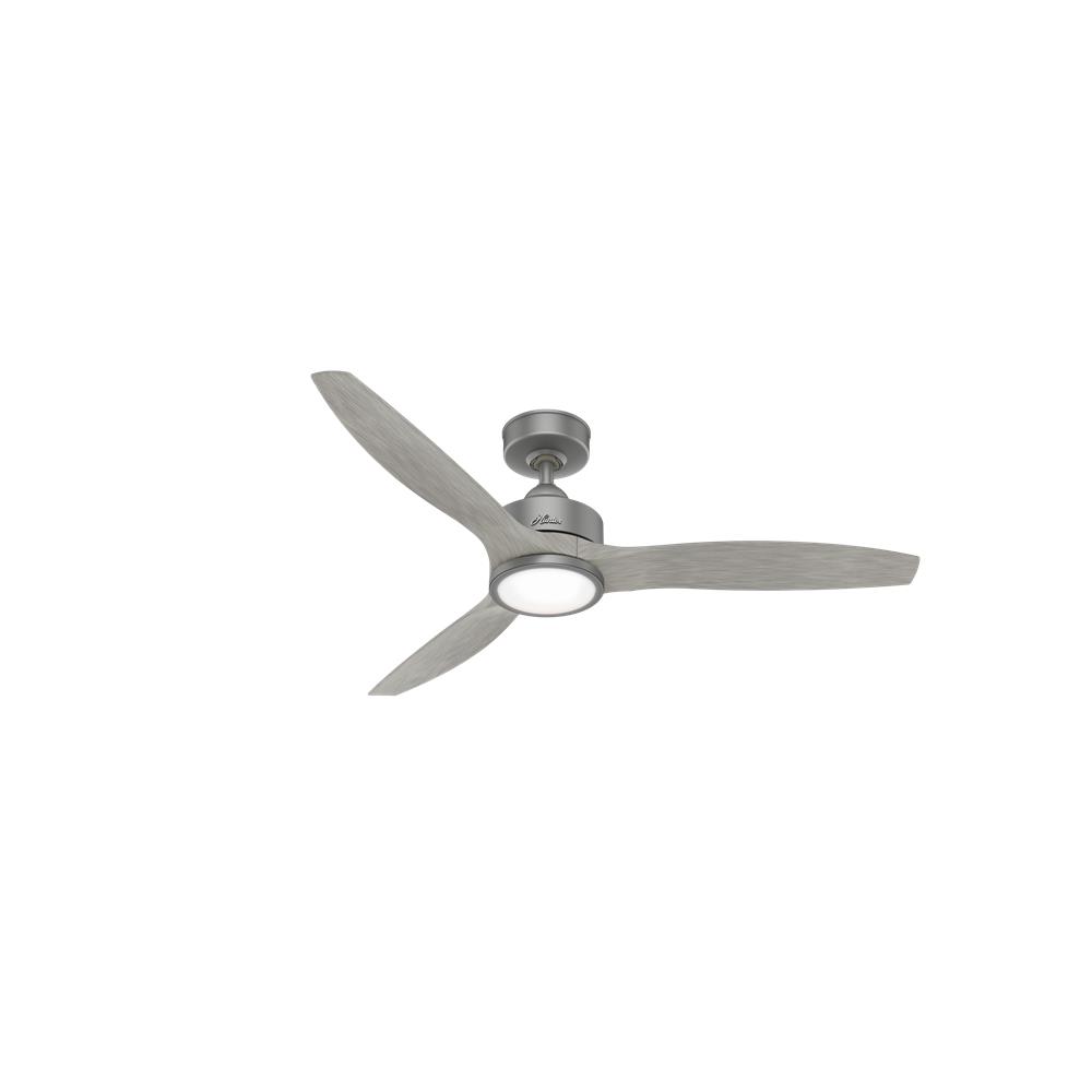 Hunter Fans 50725 Park View Outdoor with LED Light 52 inch Cailing Fan in Matte Silver