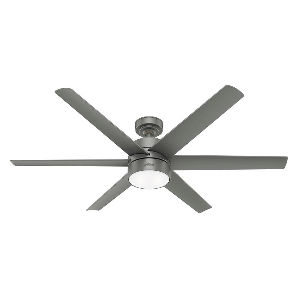 Hunter Fans 59625 Solaria Outdoor with LED Light 60 inches Cailing Fan in Matte Silver