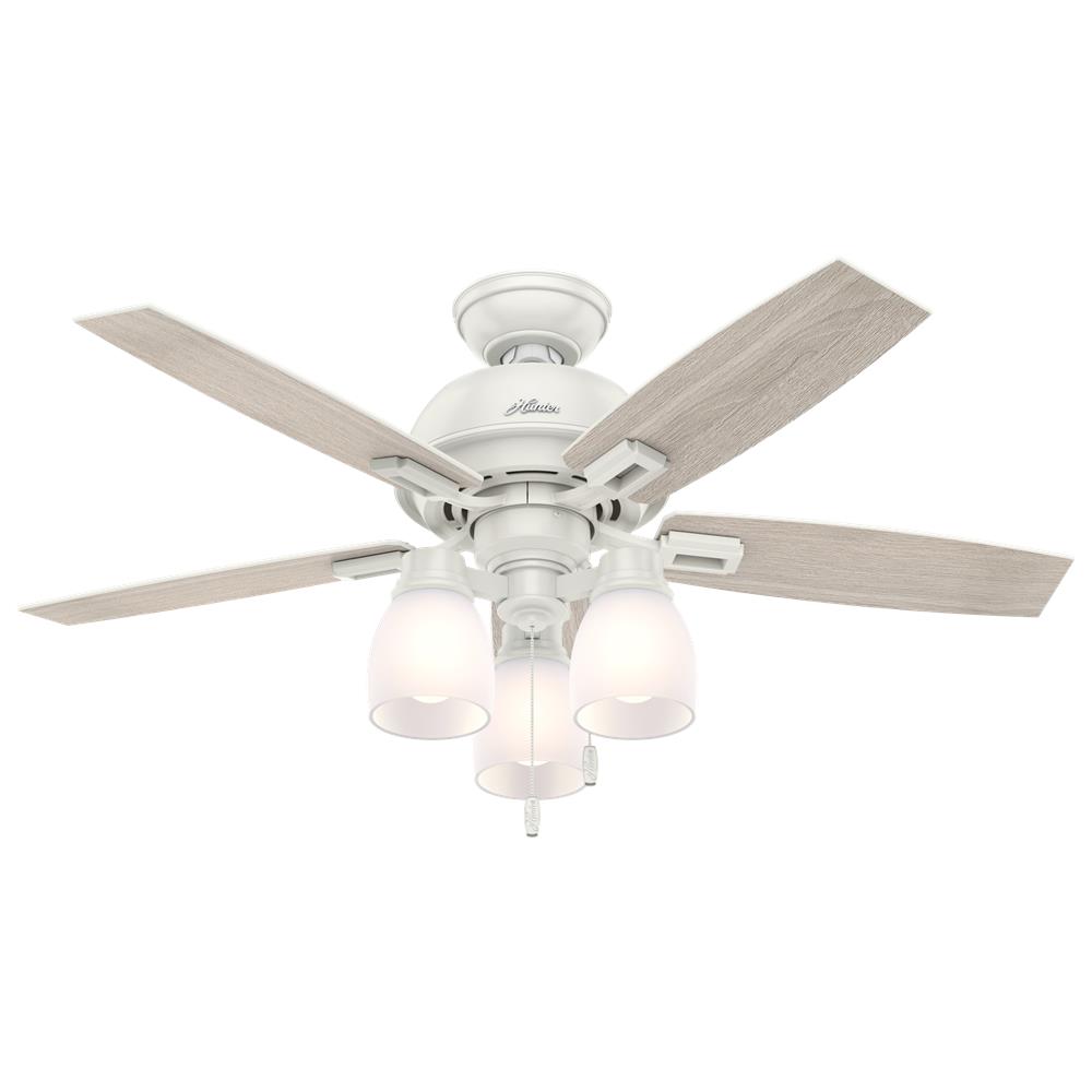 Hunter Fans 52229 Donegan with 3 Lights 44 inch Ceiling Fan in Fresh White