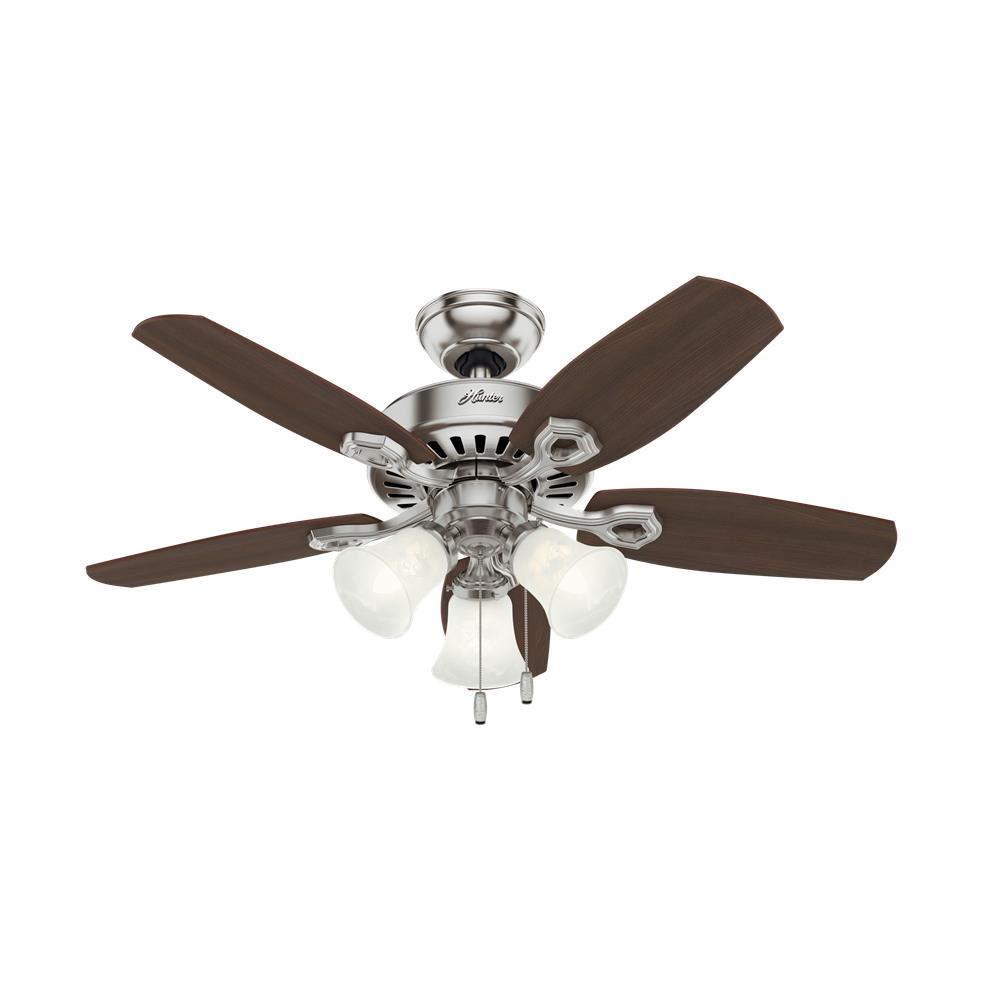 Hunter Fans 52106 Builder with 3 Lights 42 inch Ceiling Fan in Brushed Nickel