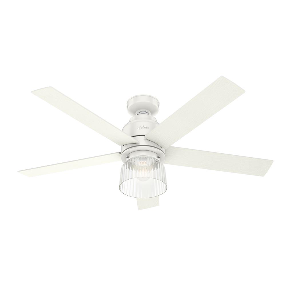 Hunter Fans 50341 Grove Park with LED Light 52 inch Ceiling Fan in Fresh White