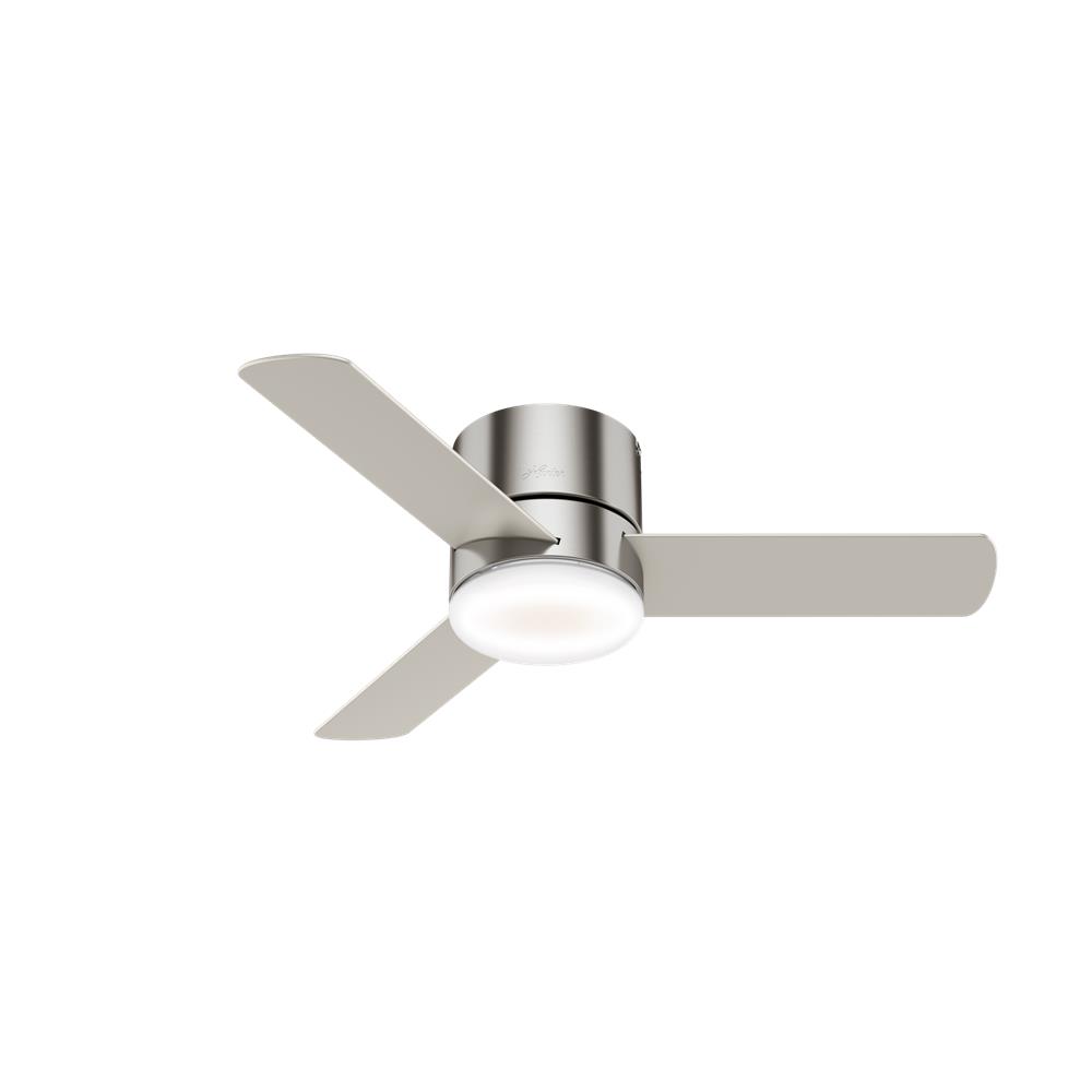 Hunter Fans 59454 Minimus Low Profile with LED Light 44 inch Ceiling Fan in Brushed Nickel