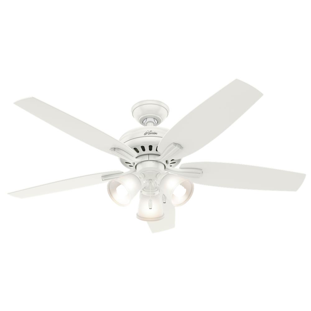 Hunter Fans 53316 Newsome with 3 Lights 52 inch Ceiling Fan in Fresh White
