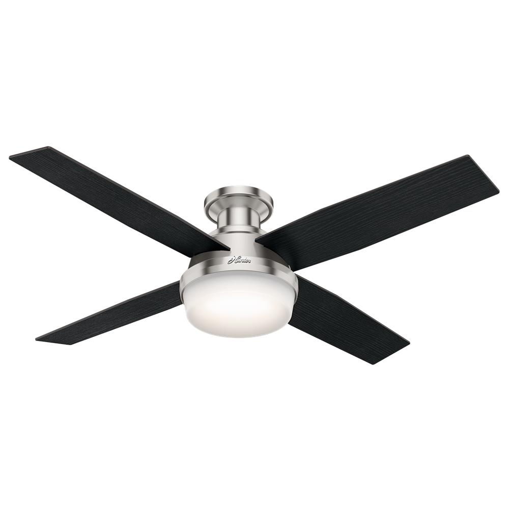 Hunter Fans 59241 Dempsey Low Profile with Light 52 inch Ceiling Fan in Brushed Nickel