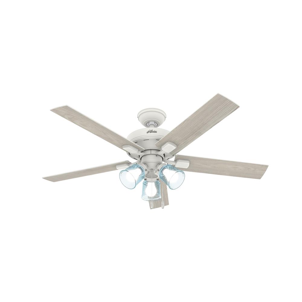 Hunter Fans 50854 Whittier with LED Light 52 inch Ceiling Fan in Matte White