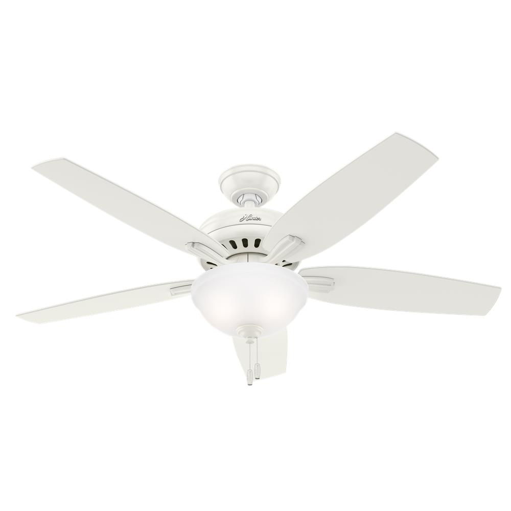 Hunter Fans 53310 Newsome with Light 52 inch Ceiling Fan in Fresh White