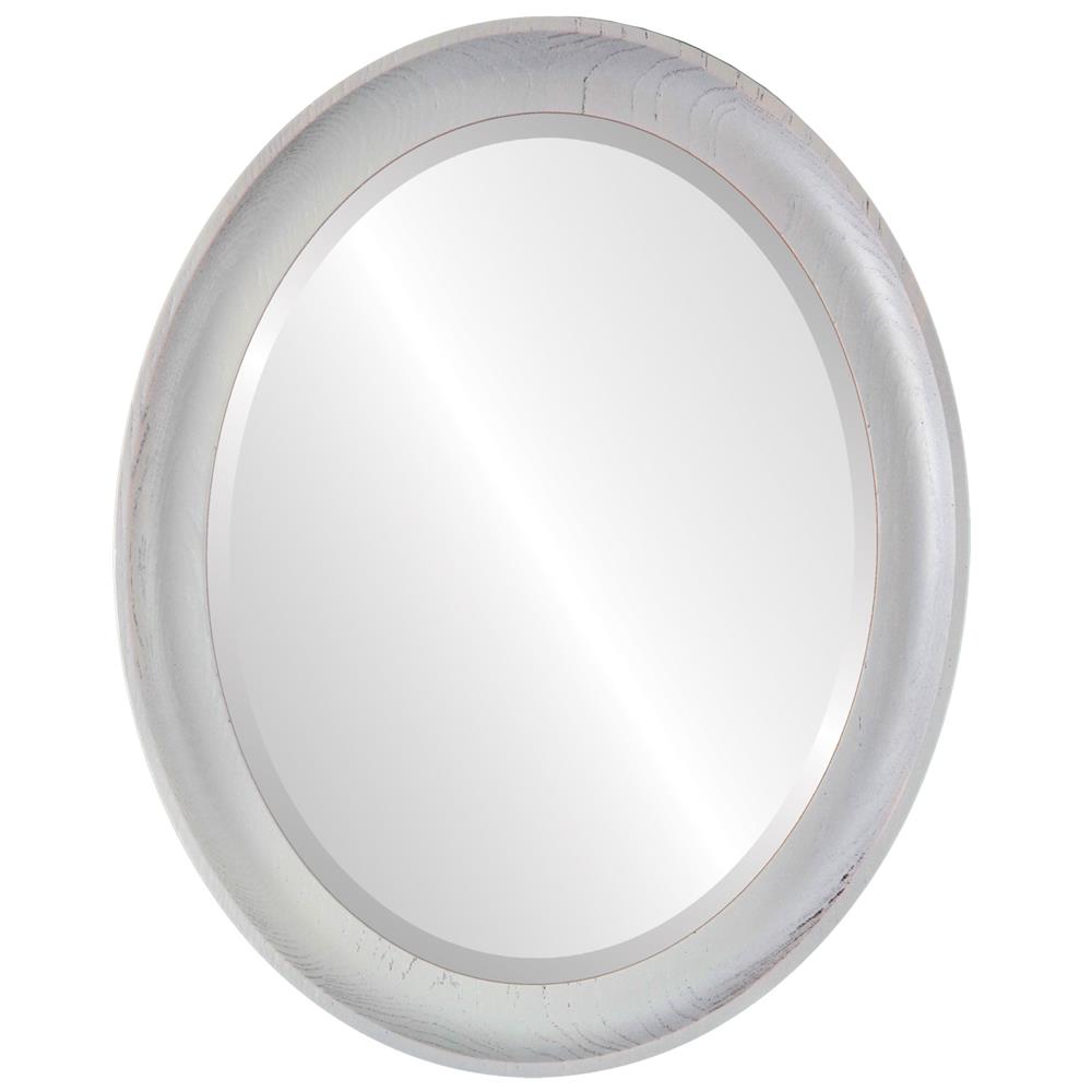 InLine Ovals 100A-CW1216-BEV Vancouver Framed Oval Mirror - Country White