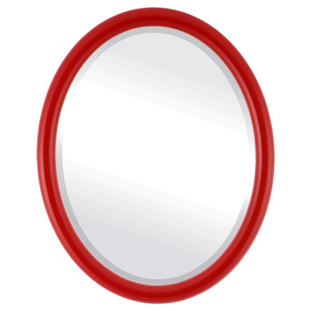 InLine Ovals 250A-HR1824-B Pasadena Framed Oval Mirror - Holiday Red
