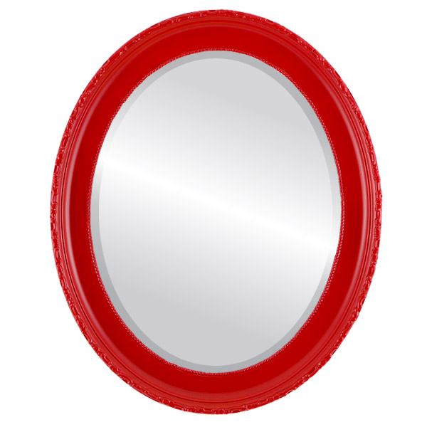 InLine Ovals 401A-HR2024-B Kensington Framed Oval Mirror - Holiday Red