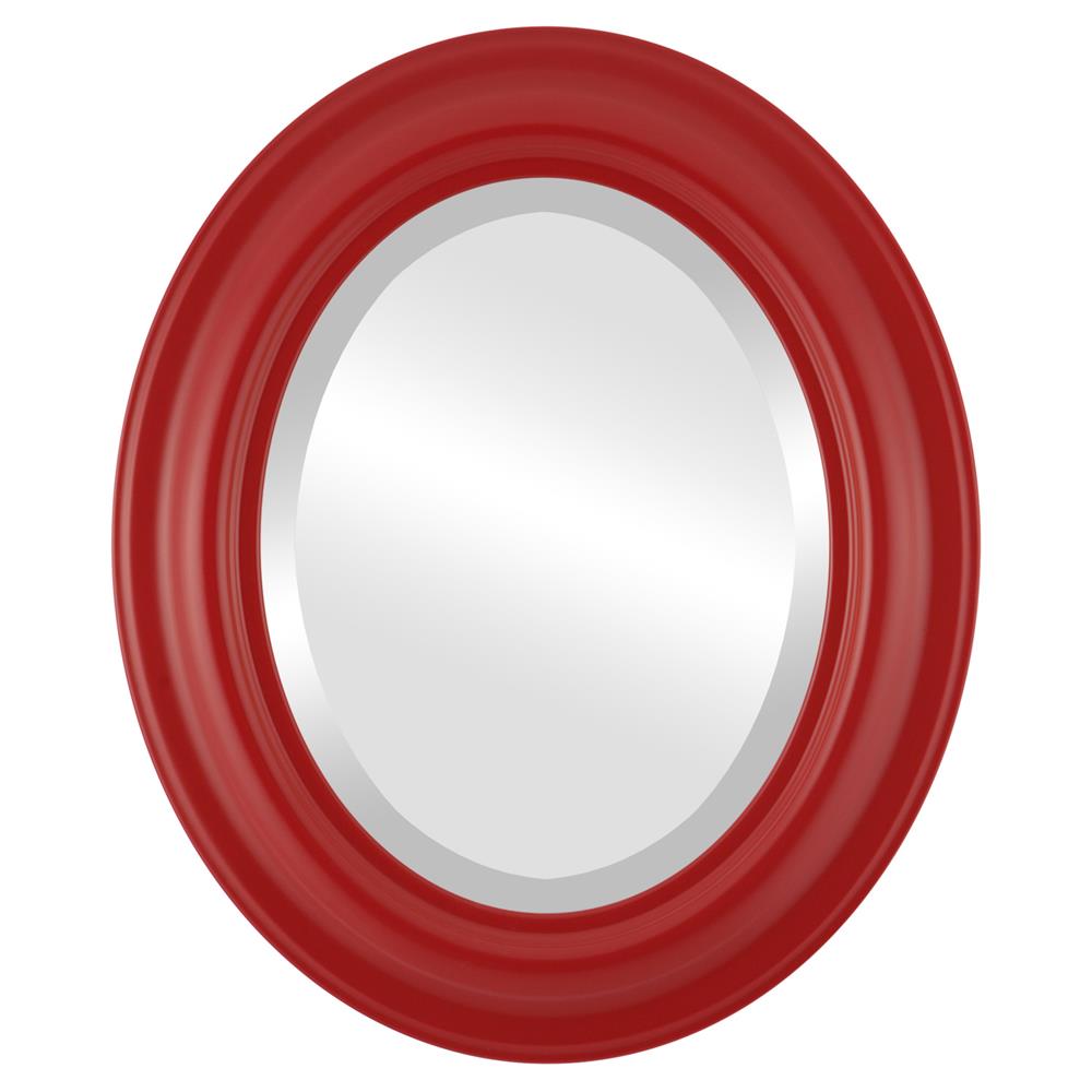 InLine Ovals 450A-HR2228-B Lancaster Framed Oval Mirror - Holiday Red