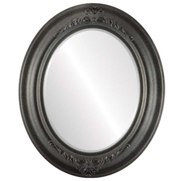 InLine Ovals 451A-BS2430-BEV Winchester Framed Oval Mirror - Black Silver