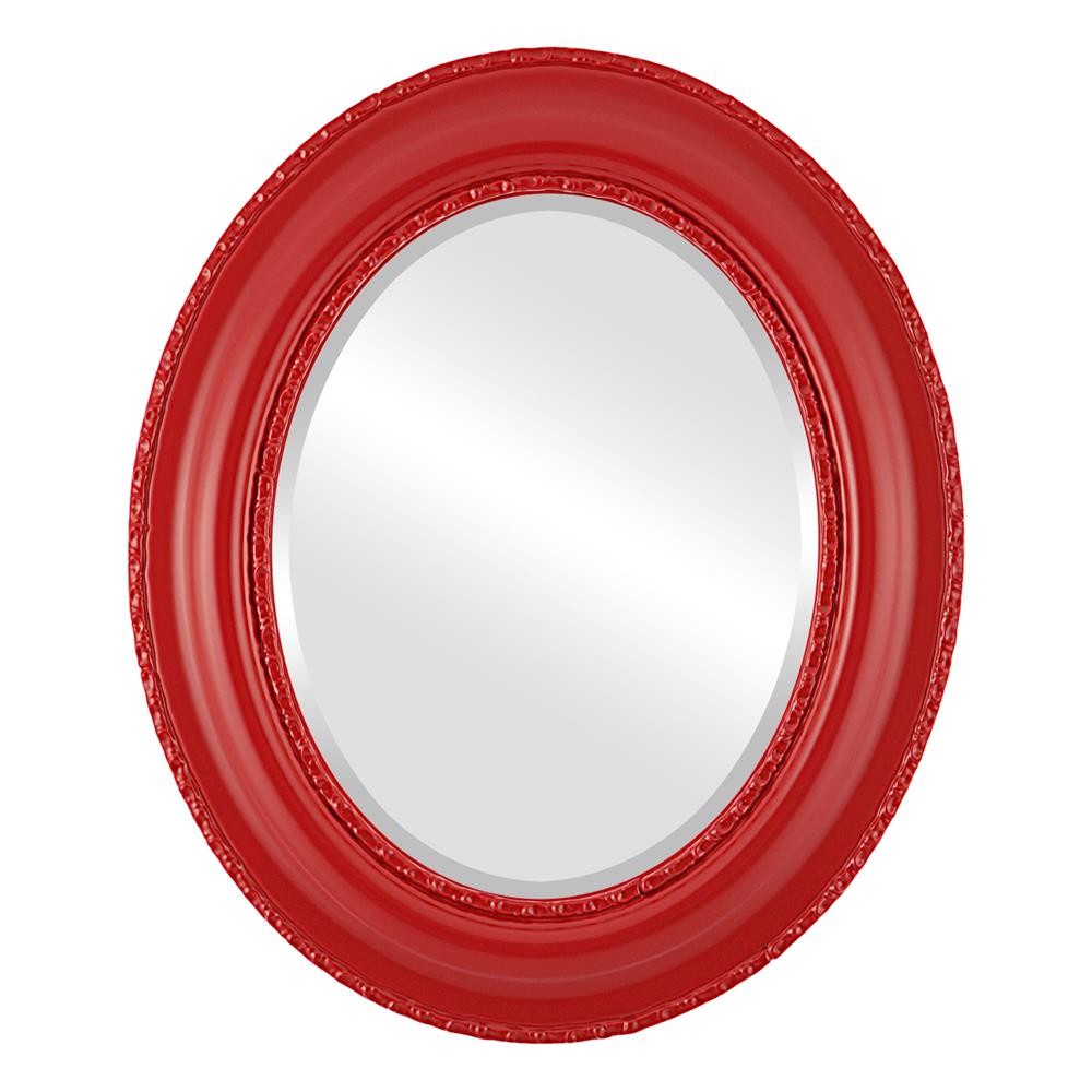 InLine Ovals 452A-HR1824-B Somerset Framed Oval Mirror - Holiday Red