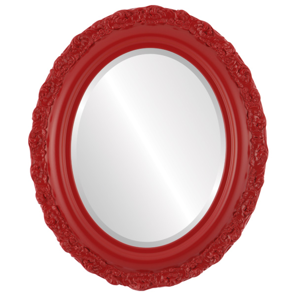InLine Ovals 454A-HR1216-B Venice Framed Oval Mirror - Holiday Red