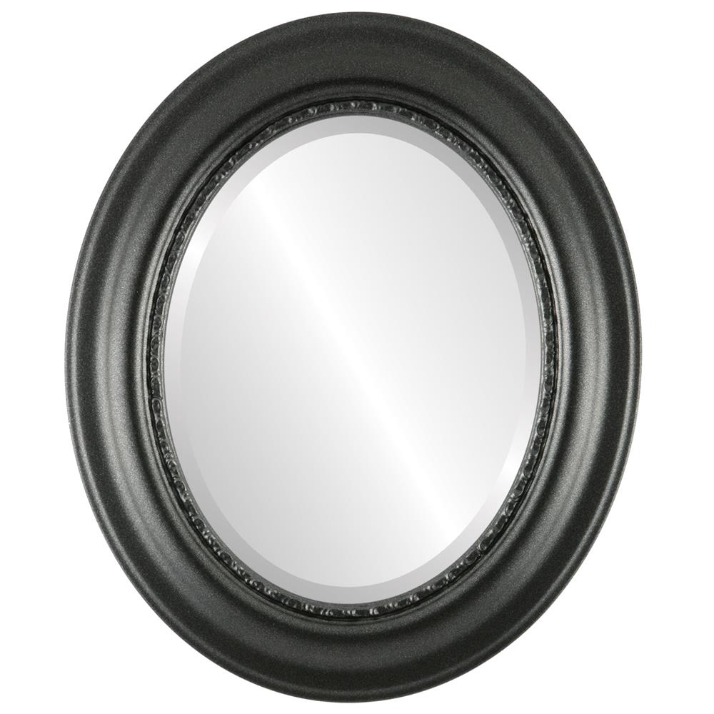 InLine Ovals 456A-BS1216-BEV Chicago Framed Oval Mirror - Black Silver