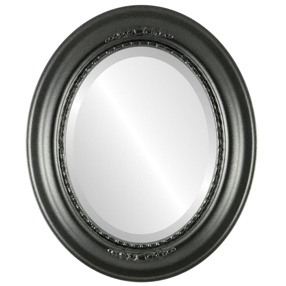 InLine Ovals 457A-BS1216-BEV Boston Framed Oval Mirror - Black Silver