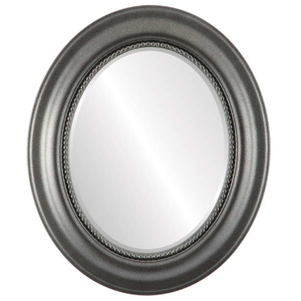 InLine Ovals 458A-BS1216-B Heritage Framed Oval Mirror - Black Silver