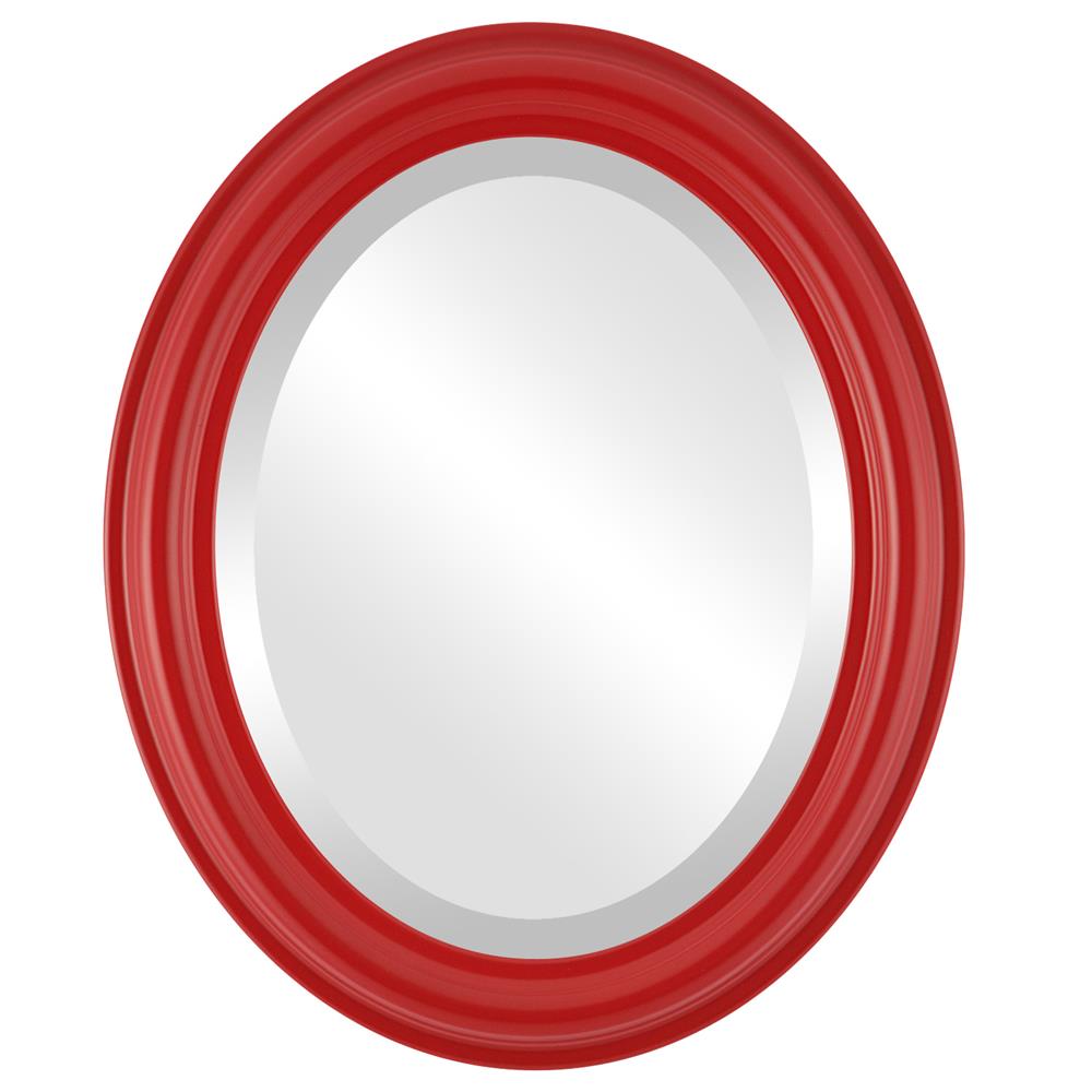 InLine Ovals 460A-HR1216-B Philadelphia Framed Oval Mirror - Holiday Red