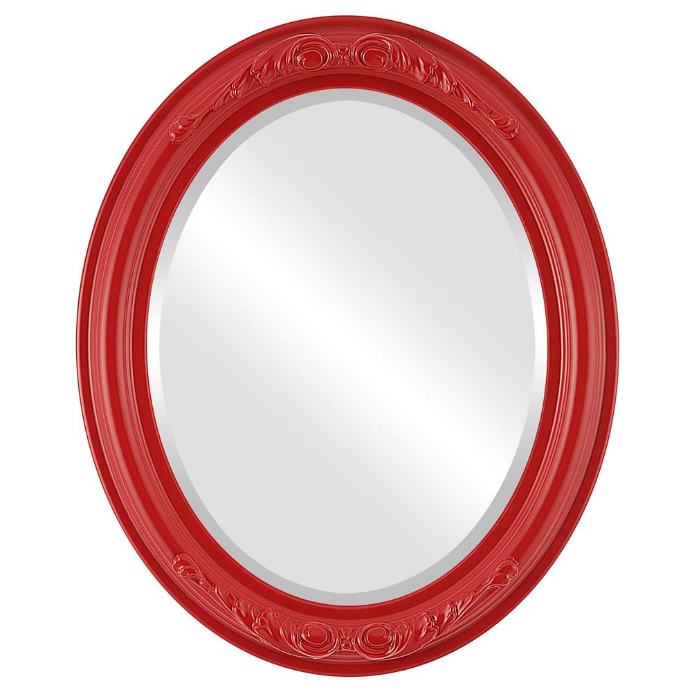 InLine Ovals 461A-HR1216-B Florence Framed Oval Mirror - Holiday Red