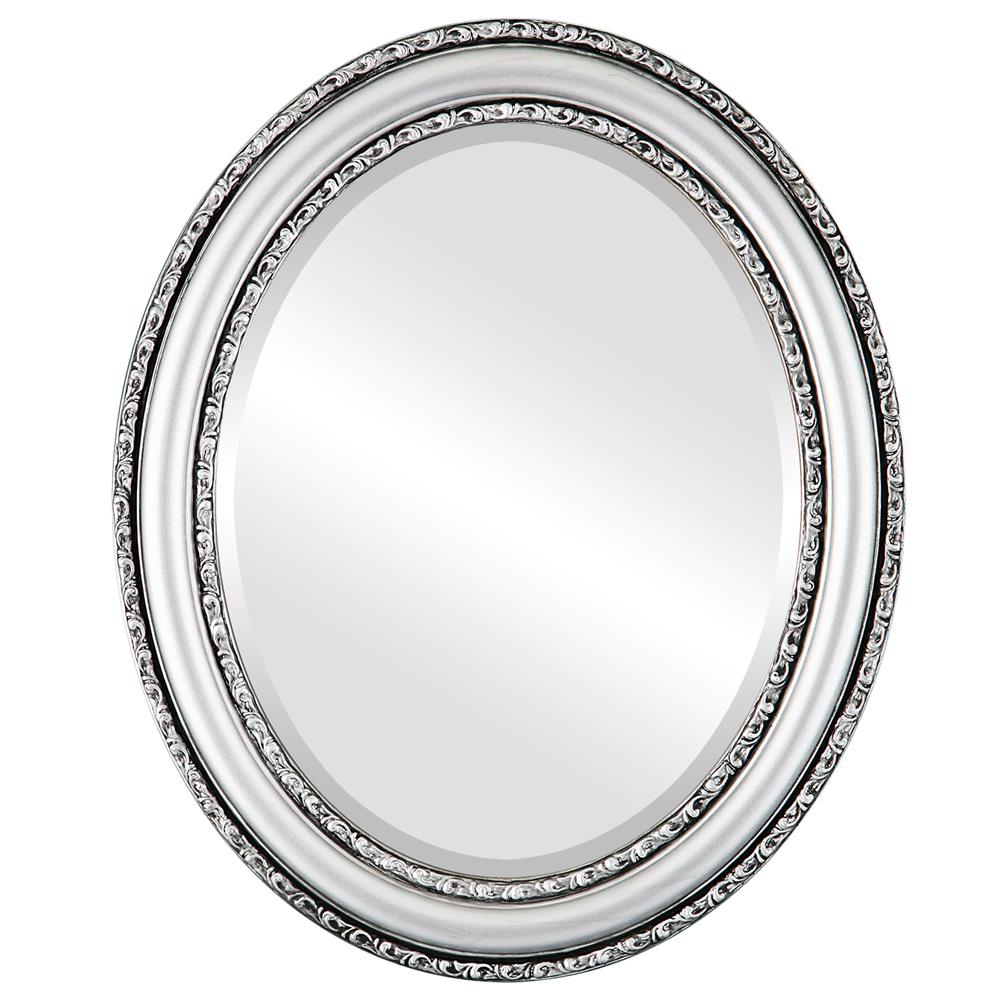InLine Ovals 462A-SS2436-B Dorset Framed Oval Mirror - Silver Spray